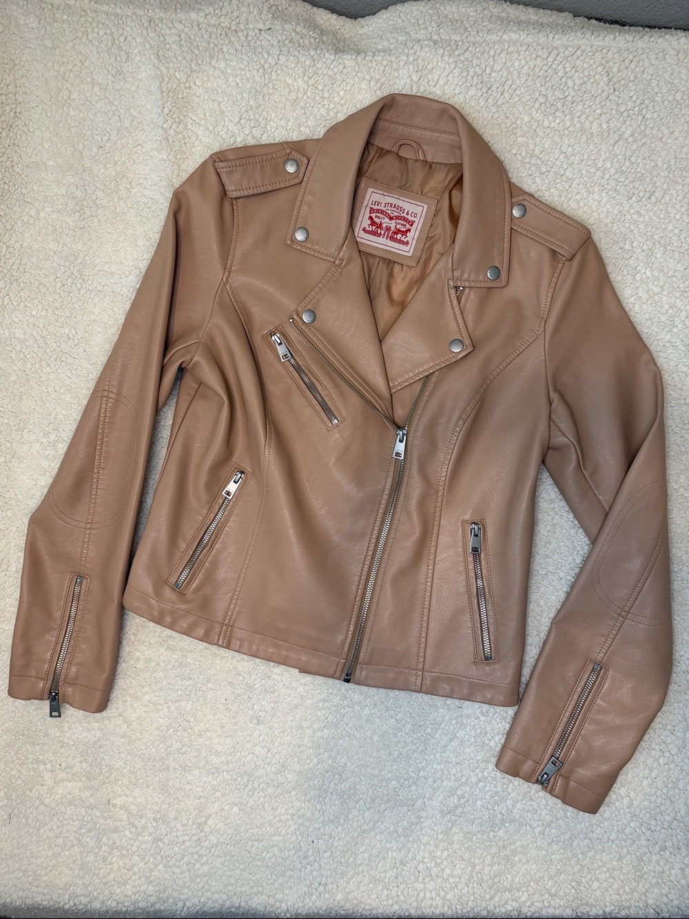 Levi's Women's Tan Leather Moto Jacket